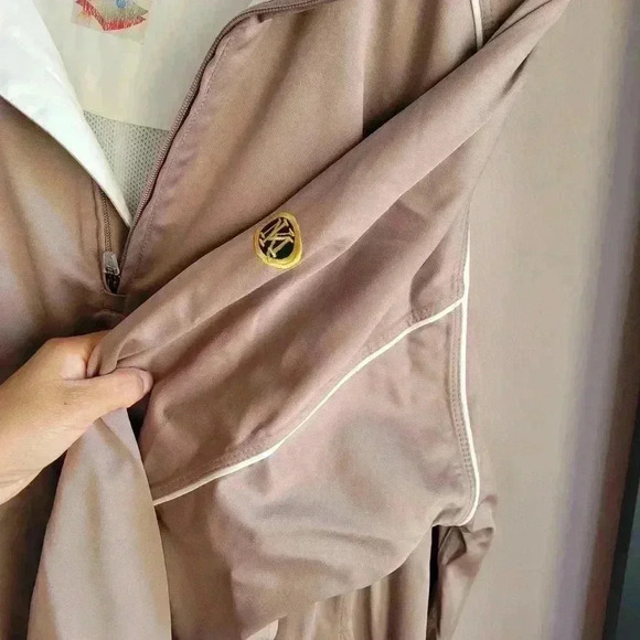 Excellent Glen Echo Golf Men's Jacket Dark Beige Color Size XL 1/4 Zip - Picture 13 of 16